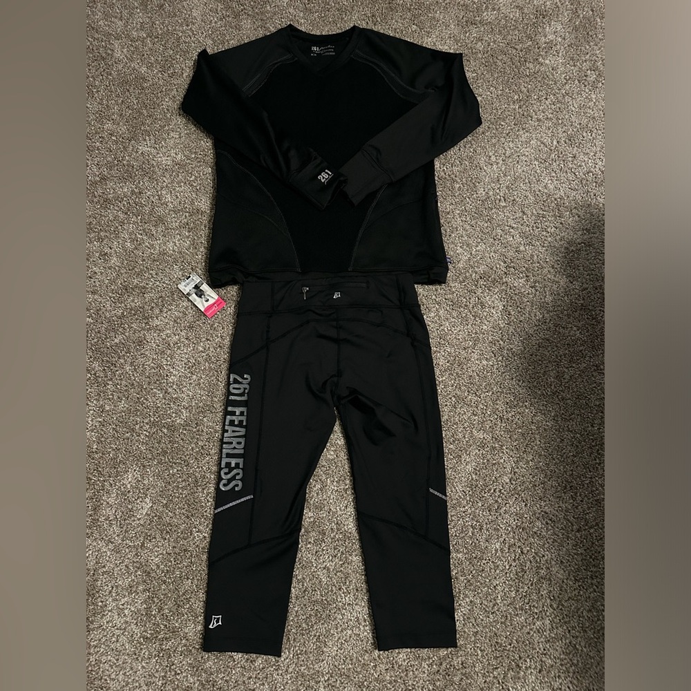 NWT SKIRT SPORTS RUNNING LEGGINGS AND SWEATSHIRT TOP SET
